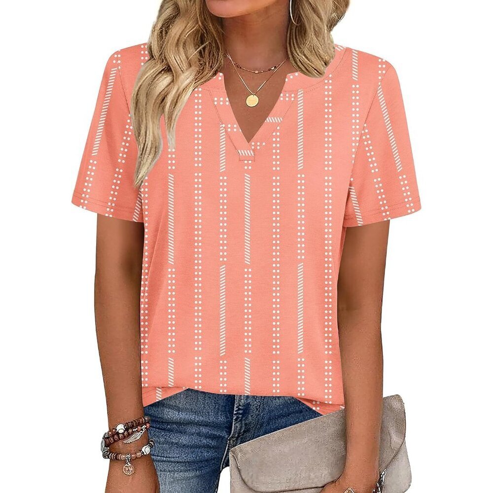 Womens Tops Short Sleeve V Neck Tee Shirts Cute Dressy Casual Clothing Business